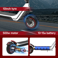 Scooter Eléctrico Todoterreno para Adultos T10A, Fabricado en China, con Motor Potente Personalizado y Batería de Litio de 10/15AH