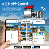 Caméra de tableau de bord 4K Wi-Fi avec écran IPS 1,47 pouces, vision nocturne, étanche, enregistrement avant, moniteur de stationnement 24h/24, enregistreur vidéo
