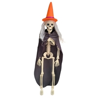 SIPKLR Mini-squelette de sorcière articulé de 40 cm pour décoration d'Halloween à poser sur le bureau ou à accrocher