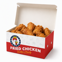Cajas de Papel Antigrasa Impresas Personalizadas para Pollo Frito, Cajas Desechables para Comida para Llevar, para Restaurantes de Comida Rápida, al por Mayor