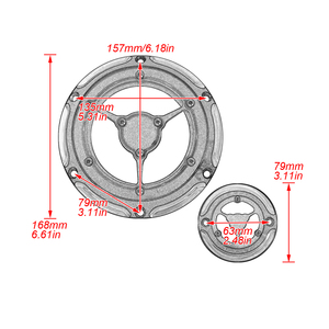 Cache-Derby CNC Noir Chromé 6 Trous en Aluminium pour Moto Harley Sportster XL <span class=keywords><strong>883</strong></span> 1200 2004-2016 <span class=keywords><strong>XR</strong></span> - Product Image 5