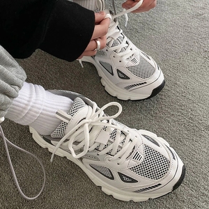 Superbes baskets épaisses pour hommes et femmes, chaussures de sport à semelle épaisse pour filles, chaussures décontractées vert vif, chaussures de papa tendance, chaussures féminines - Product Image 1