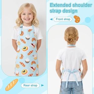 Tablier Enfant Imprimé Desserts Mignons Imperméable Réglable avec Poches pour la Cuisson et la Peinture Garçons Filles - Product Image 3