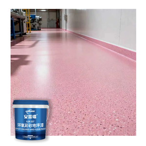 Peinture de sol en sable coloré époxy écologique, facile à installer et à nettoyer, antidérapante, aspect marbre, pour usine - Product Image 3