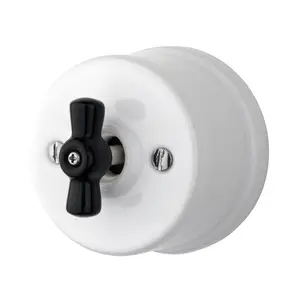 Retro Switch Surface Mounted Ceramic Wall Switches Electrical Socket Double 1 Way Light Switches