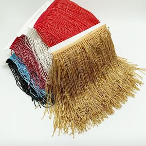 Fuchsia perlé frange gland dentelle garniture 14cm, 20cm décoration garniture par la cour perles garniture pour danse latine porter Jazz - Product Image 5