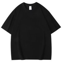 Kaos Pria Katun Murni 230g Bernapas, Kerah O, Lengan Pendek, Polos, Longgar, Kasual