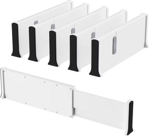 Household Storage Adjustable Eco-Friendly ABS Plastic Underwear Dresser Cabinet Organizer Expandable Drawer Dividers - Product Image 1