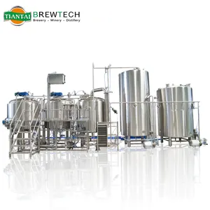 Peralatan pembuatan bir pemanas uap otomatis, tanaman produksi bir industri proyek Turnkey 500L 1000L