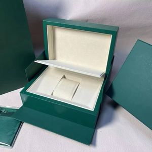 Green Custom <b>Watch</b> Box with Protective Leather and Velvet Material High End Brands Packaging <b>Case</b> with Certificate Book - Product Image 2