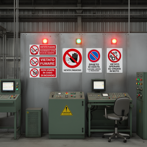 Ensemble de panneaux de signalisation interdiction d'incendie et de sécurité pour usage industriel - Product Image 1