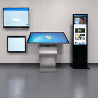 Terminal de libre-service LCD 4K Asi 21,5/27/32 pouces avec base optionnelle pour caméra/POS, support CMS Cloud, prise en charge USB, entièrement métallique