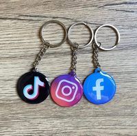 Époxy personnalisé partage de médias sociaux étiquette époxy Nfc porte-clés code Qr Tiktok URL programmable RFID porte-clés étiquette