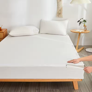 Drap-<span class=keywords><strong>housse</strong></span> uni 100 % coton avec taies d'oreiller, couverture intégrale 6 faces avec fermeture éclair - Product Image 5