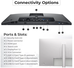 شاشة P2725H مقاس 27 بوصة بدقة كاملة 1920 × 1080، حزمة شاشة مراقبة مع الكابلات - Product Image 4