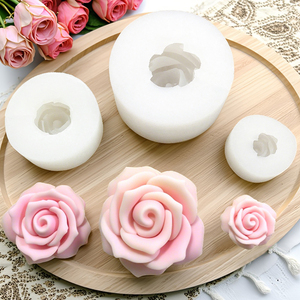 Moule en silicone 3D stéréo en forme de <span class=keywords><strong>rose</strong></span> pour bougies parfumées DIY, résine artistique, artisanat en plâtre et décoration intérieure - Product Image 5