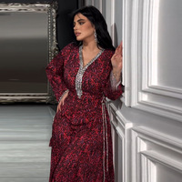 Robe imprimée arabe musulmane brillante et élégante, pyjama de festival Gulbang
