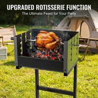 Grill à charbon de bois rotatif manuel pour poulet entier, grand format, avec support stable en forme de H pour les grandes fêtes en plein air