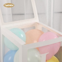 YACHEN vente en gros boîte à ballons transparente personnalisée 4 pièces/ensemble pour bébé douche 1er anniversaire mariage fête décoration fournitures
