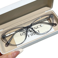 Lunettes de lecture unisexe œil de chat rétro, verres AC anti-lumière bleue, couleur assortie, monture ultra-légère couleur thé, effet amincissant pour tous les visages