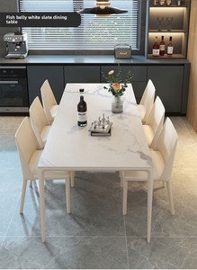 Grande <span class=keywords><strong>table</strong></span> à manger allongée simple moderne en vente chaude avec <span class=keywords><strong>table</strong></span> à manger en dalle de roche - Product Image 3