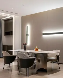 Fournisseur de meubles de salle à manger de luxe moderne table de salle à manger en pierre frittée en métal table rock table de salle à manger en ardoise pour la maison