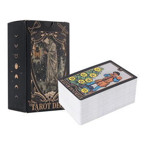 Cubierta de cartas de Tarot impermeable de plástico impresa personalizada Visionary 78 cartas de Tarot exquisitos oráculos tarjeta de juego de adivinación - Product Image 6