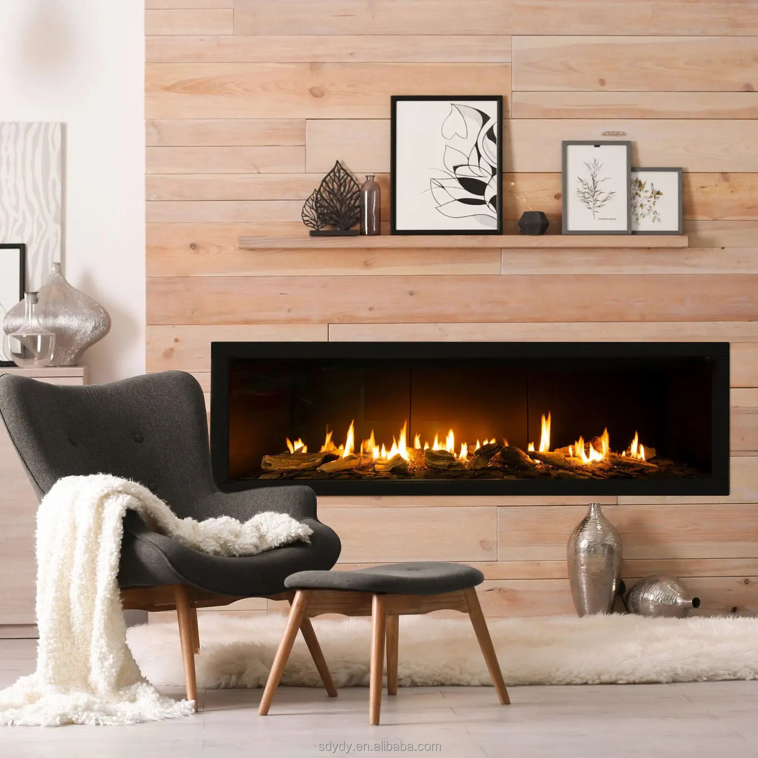 Accept custom gas fireplace
