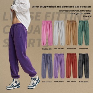 <span class=keywords><strong>Pantaloni</strong></span> Sportivi da Donna 2026 Nuovo Arrivo 360g Felpati in Pile Stile Retrò Batik Vita Alta Vestibilità Ampia <span class=keywords><strong>Pantaloni</strong></span> Jogger Sportivi da Uomo - Product Image 2