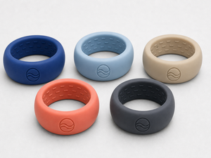 เคสซิลิโคนแบบมีโลโก้สั่งทำพิเศษสำหรับแหวน Oura Ring 5/4, Galaxy Ring, RingConn, Ultrahuman ลายคลื่นสีฟ้าทะเลแบบนูน - Product Image 2