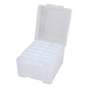 Boîte <span class=keywords><strong>de</strong></span> rangement pour cartes photo <span class=keywords><strong>de</strong></span> <span class=keywords><strong>bureau</strong></span>, petite boîte <span class=keywords><strong>de</strong></span> rangement pour jouets avec 6 boîtes photo personnelles transparentes 26028 4*6 pouces en plastique PS - Product Image 5