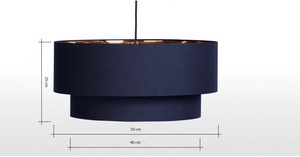 Màu Xanh Hải Quân Hardback Trống TC Vải Bóng Râm Với Chải Kim Loại Lót Bên Trong Đồng Trống Chụp Đèn - Product Image 5