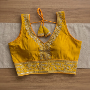 Ready to Wear Indian Designer Traditional Handcrafted Embroidered Sequence Work <b>Blouse</b> with Back Design for Saree and Lehenga - Product Image 3