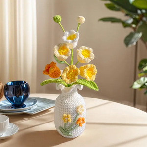 2025 fatto a mano Crochet fiori in <span class=keywords><strong>vaso</strong></span> di girasole maglia fiore giglio della valle <span class=keywords><strong>rosa</strong></span> pianta in <span class=keywords><strong>vaso</strong></span> fiore all'uncinetto in un <span class=keywords><strong>vaso</strong></span> - Product Image 3