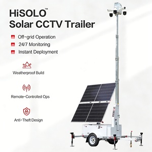 Tour de surveillance mobile de remorque <span class=keywords><strong>solaire</strong></span> Cctv 4G WIFI caméras 4g carte Sim 360 degrés pour la surveillance de ranch de ferme de sécurité hors réseau - Product Image 1