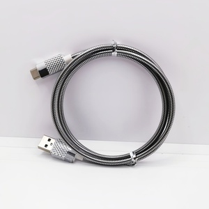 สาย USB สำหรับชาร์จ3A ทำจากซิงค์อัลลอยพร้อมสปริงสีเงิน - Product Image 5