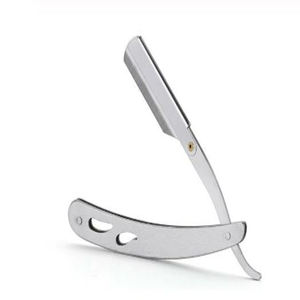 Maquinilla de afeitar de garganta de corte recto con mango plegable profesional de acero inoxidable para hombres, cuchillos de corte de pelo de seguridad Manual para - Product Image 1