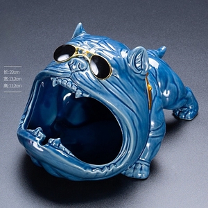 Cenicero de cerámica MSH Creative Cute Bully Dog Puppy para coche, hogar y oficina - Product Image 3