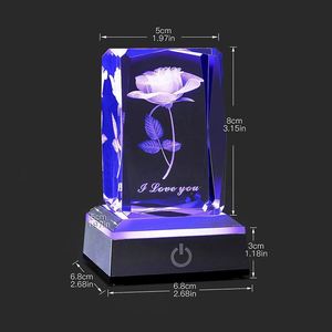 Wholesale K9 Crystal Cube Photo Frame with Led Light Custom Laser Engrave 3d Photo Crystal Cube for <b>Souvenir</b> Gift - Product Image 4