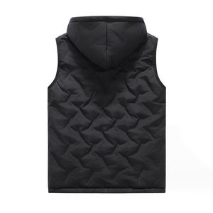 Chalecos de Invierno Casuales Impermeables con Logotipo Personalizado al por Mayor, Chalecos Gruesos y Cálidos con Capucha para Hombre - Product Image 3