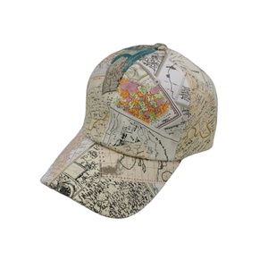 Gorra de Béisbol con Estampado Personalizado Estilo Mapa - Unisex, Deportiva, de Moda, 5 Paneles, 100% Algodón, Tela de Fieltro, Impresión por Transferencia de Calor - Product Image 1