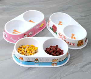 Personalizzato Melanine Pet Bowl Double Dog Bowl Feeder Hundenapf Bol Pour Chien Ciotola Per Cani melamina Pet Dog Double Bowl - Product Image 3