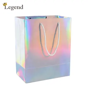 Chinesischer Lieferant Kleidung Einkaufen Geschenk verpackungs tasche Spezielles Papier material Holo graphische Papiertüte