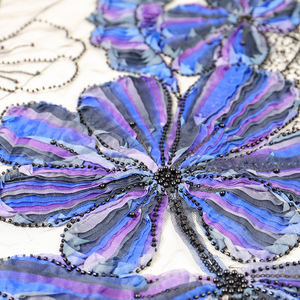 Luxury Purple Floral Beaded <strong>Cord</strong> Embroidery Sequin Lace Fabric for Bridal Dress Evening Gown Formal <strong>Skirt</strong> - Product Image 4