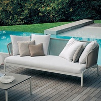Eğlence avrupa Modern bahçe kanepe Loveseat mobilya açık veranda halat alüminyum kesit konuşma koltuk takımı