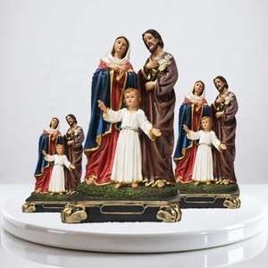 Recuerdo Religioso, Sagrada Familia, Serie Jesús María, Estatua Religiosa Católica Clásica de la Familia, Decoración Artesanal de Resina - Product Image 1