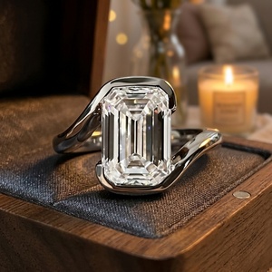 แหวนเพชรทรงเหลี่ยมมรกต 18K ทองคำแท้ พร้อมใบรับรอง IGI เพชรเพาะเลี้ยง HPHT หรูหราสำหรับผู้หญิง เครื่องประดับชั้นดี - Product Image 4