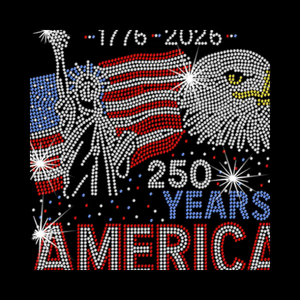 Parches de transferencia de diamantes de imitación personalizados con diseño de Gagle America 250th, brillantes, para el 4 de julio, con temática estadounidense, para ropa - Product Image 2