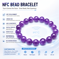 Cuentas de cristal NFC de alta frecuencia para pulseras, cuentas sueltas al por mayor, cuentas para pulseras DIY, chip ICODE SLIX2 cultural y creativo