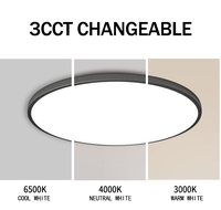 Bestseller Plafonnier LED rond ultra-fin en plastique moderne imperméable pour salle de bain avec couleur changeante